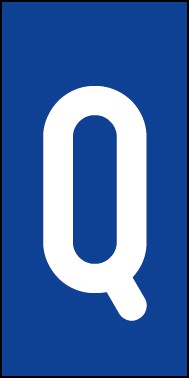 Schild Einzelbuchstabe Q | weiß · blau