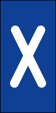 Schild Einzelbuchstabe X | weiß · blau
