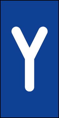 Schild Einzelbuchstabe Y | weiß · blau