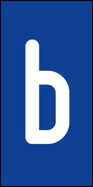 Magnetschild Einzelbuchstabe b | weiß · blau