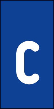 Schild Einzelbuchstabe c | weiß · blau