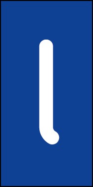 Magnetschild Einzelbuchstabe l | weiß · blau