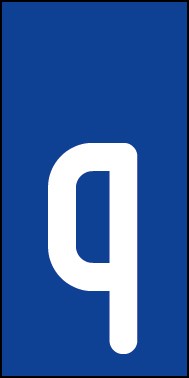 Schild Einzelbuchstabe q | weiß · blau