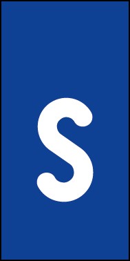 Schild Einzelbuchstabe s | weiß · blau selbstklebend