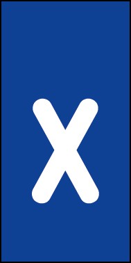 Aufkleber Einzelbuchstabe x | weiß · blau | stark haftend