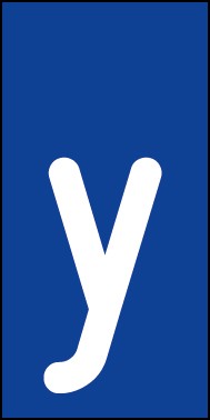 Magnetschild Einzelbuchstabe y | weiß · blau