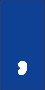 Schild Sonderzeichen Komma | weiß · blau selbstklebend