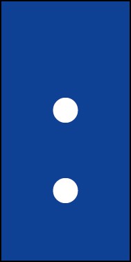 Aufkleber Sonderzeichen Doppelpunkt | weiß · blau | stark haftend