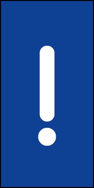 Schild Sonderzeichen Ausrufezeichen | weiß · blau