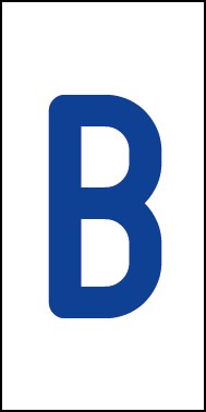 Aufkleber Einzelbuchstabe B | blau · weiß | stark haftend