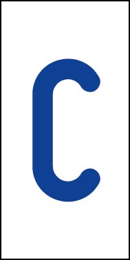 Aufkleber Einzelbuchstabe C | blau · weiß | stark haftend