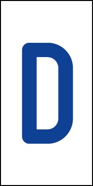 Schild Einzelbuchstabe D | blau · weiß