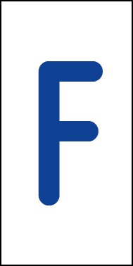 Schild Einzelbuchstabe F | blau · weiß selbstklebend