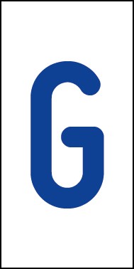 Schild Einzelbuchstabe G | blau · weiß selbstklebend