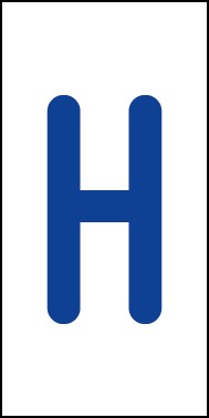 Aufkleber Einzelbuchstabe H | blau · weiß | stark haftend