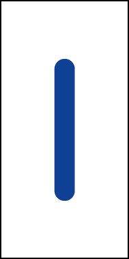 Schild Einzelbuchstabe I | blau · weiß selbstklebend