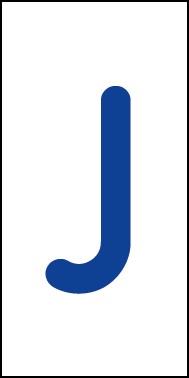 Aufkleber Einzelbuchstabe J | blau · weiß | stark haftend
