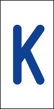 Schild Einzelbuchstabe K | blau · weiß selbstklebend