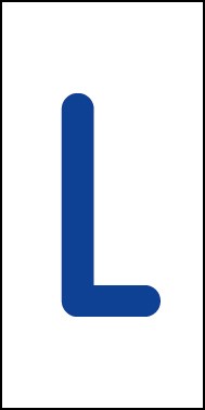 Schild Einzelbuchstabe L | blau · weiß