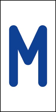 Schild Einzelbuchstabe M | blau · weiß