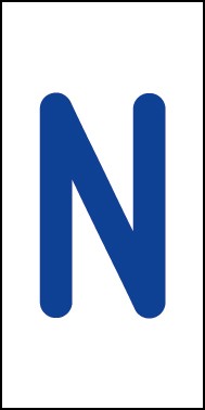 Schild Einzelbuchstabe N | blau · weiß