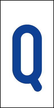 Aufkleber Einzelbuchstabe Q | blau · weiß | stark haftend