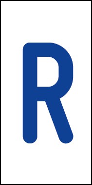 Aufkleber Einzelbuchstabe R | blau · weiß
