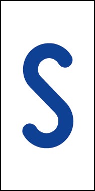Schild Einzelbuchstabe S | blau · weiß