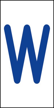 Schild Einzelbuchstabe W | blau · weiß