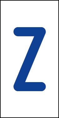 Aufkleber Einzelbuchstabe Z | blau · weiß