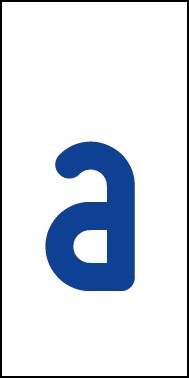 Magnetschild Einzelbuchstabe a | blau · weiß