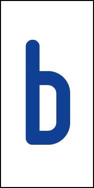 Schild Einzelbuchstabe b | blau · weiß selbstklebend