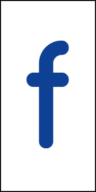 Schild Einzelbuchstabe f | blau · weiß selbstklebend