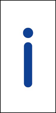 Schild Einzelbuchstabe i | blau · weiß