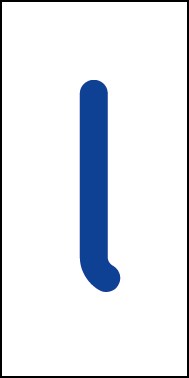 Schild Einzelbuchstabe l | blau · weiß selbstklebend