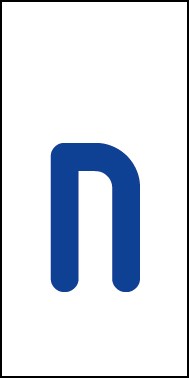 Schild Einzelbuchstabe n | blau · weiß selbstklebend
