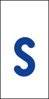 Magnetschild Einzelbuchstabe s | blau · weiß