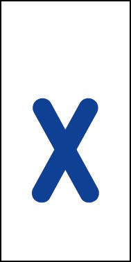 Aufkleber Einzelbuchstabe x | blau · weiß