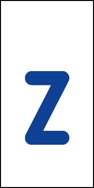 Schild Einzelbuchstabe z | blau · weiß