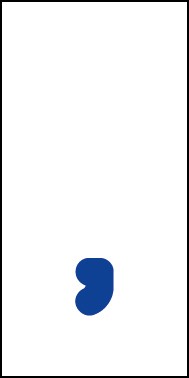 Schild Sonderzeichen Komma | blau · weiß