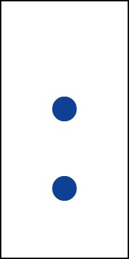 Schild Sonderzeichen Doppelpunkt | blau · weiß