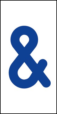 Aufkleber Sonderzeichen Kaufmännisches Und | blau · weiß