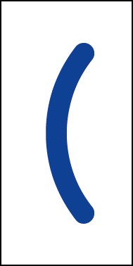 Magnetschild Sonderzeichen Klammer auf | blau · weiß
