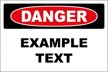 Aufkleber Example Text · Danger | stark haftend