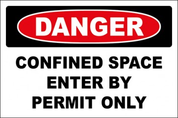 Magnetschild Confined Space Enter By Permit Only · Danger · OSHA Arbeitsschutz