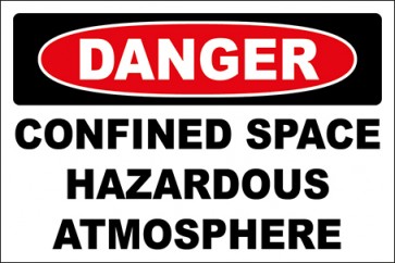 Magnetschild Confined Space Hazardous Atmosphere · Danger · OSHA Arbeitsschutz