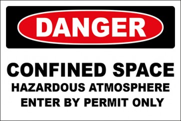 Aufkleber Confined Space Hazardous Atmosphere Enter By Permit Only · Danger · OSHA Arbeitsschutz