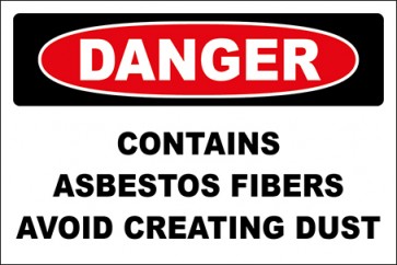 Hinweisschild Contains Asbestos Fibers Avoid Creating Dust · Danger · OSHA Arbeitsschutz