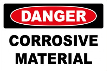 Hinweisschild Corrosive Material · Danger | selbstklebend