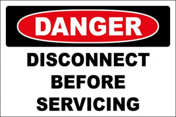 Aufkleber Disconnect Before Servicing · Danger · OSHA Arbeitsschutz